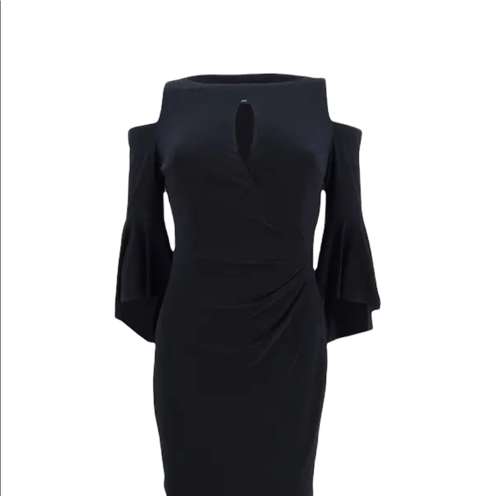 Lauren by Ralph Lauren Women's Petite Cold-Shoulder Keyhole Dress Size 8P